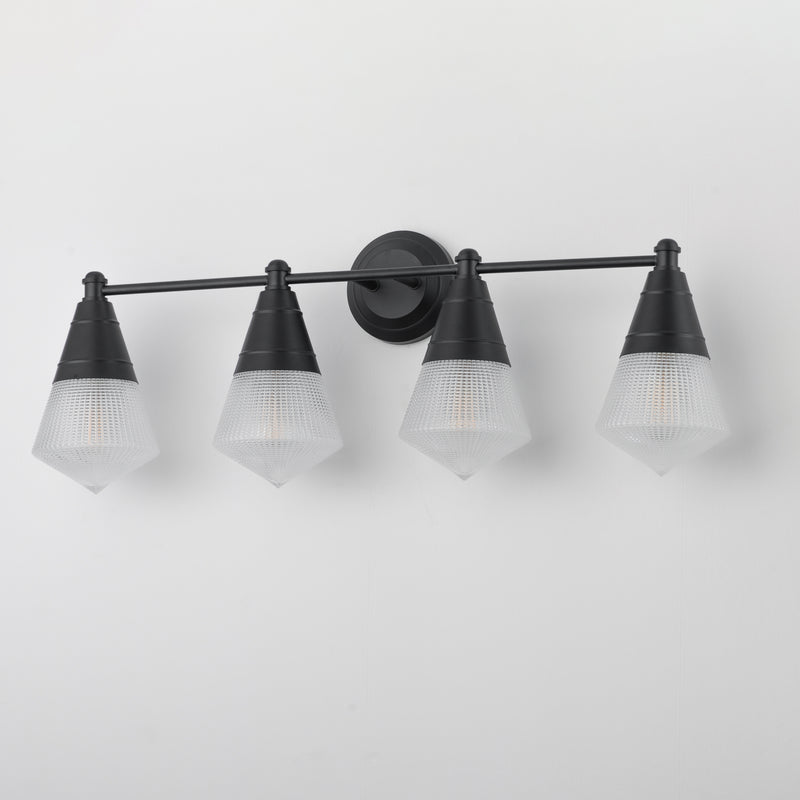 Maxim 10394PRBK Hargreaves 4 Light Bath Vanity | Black