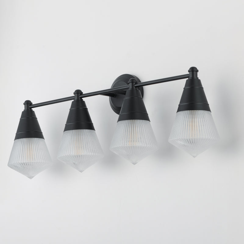Maxim 10394PRBK Hargreaves 4 Light Bath Vanity | Black