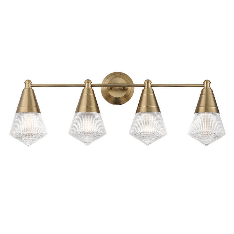 Maxim 10394PRNAB Hargreaves 4 Light Bath Vanity | Natural Aged Brass