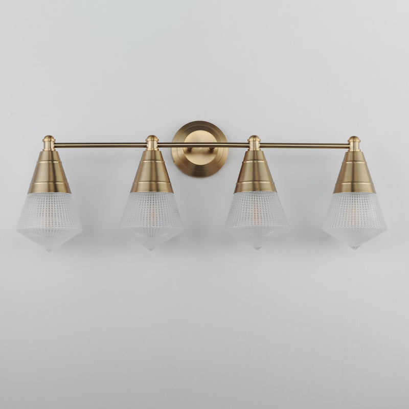 Maxim 10394PRNAB Hargreaves 4 Light Bath Vanity | Natural Aged Brass