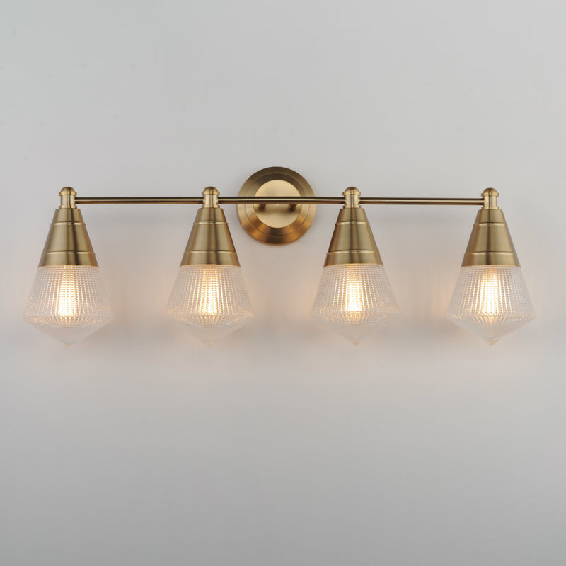 Maxim 10394PRNAB Hargreaves 4 Light Bath Vanity | Natural Aged Brass