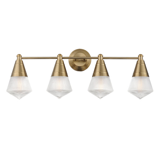 Maxim 10394PRNAB Hargreaves 4 Light Bath Vanity | Natural Aged Brass