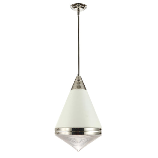 Maxim 10396PRWTPN Hargreaves 1 Light Pendant | White / Polished Nickel