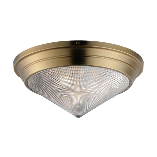 Maxim 10399PRNAB Hargreaves 3 Light Flush Mount | Natural Aged Brass