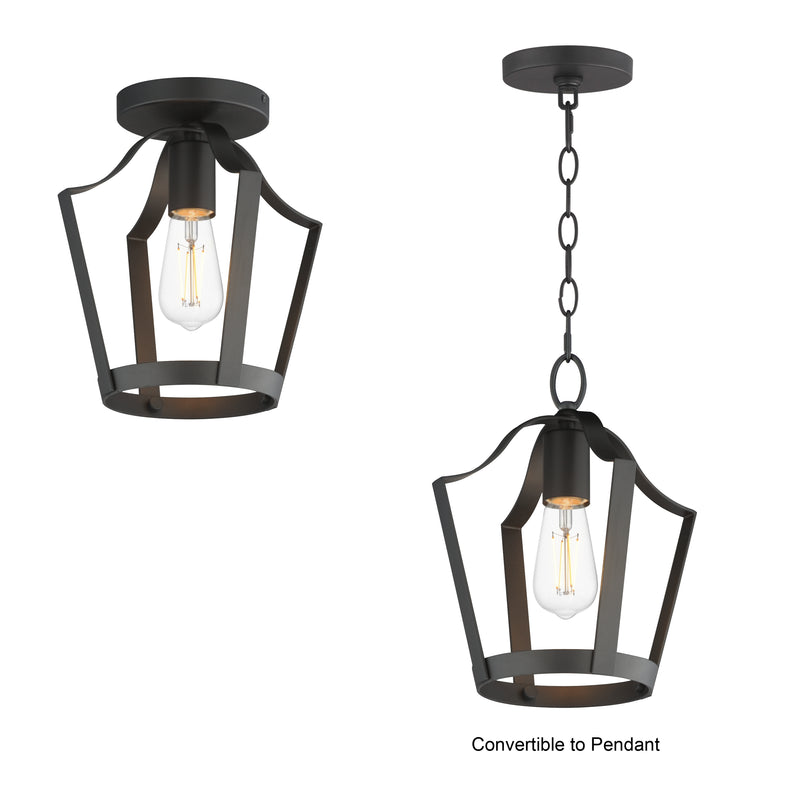 Maxim 10421BK Arden Single Pendant Semi Flush | Black
