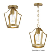 Maxim 10421NAB Arden Single Pendant Semi Flush | Natural Aged Brass