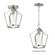 Maxim 10421SN Arden Single Pendant Semi Flush | Satin Nickel