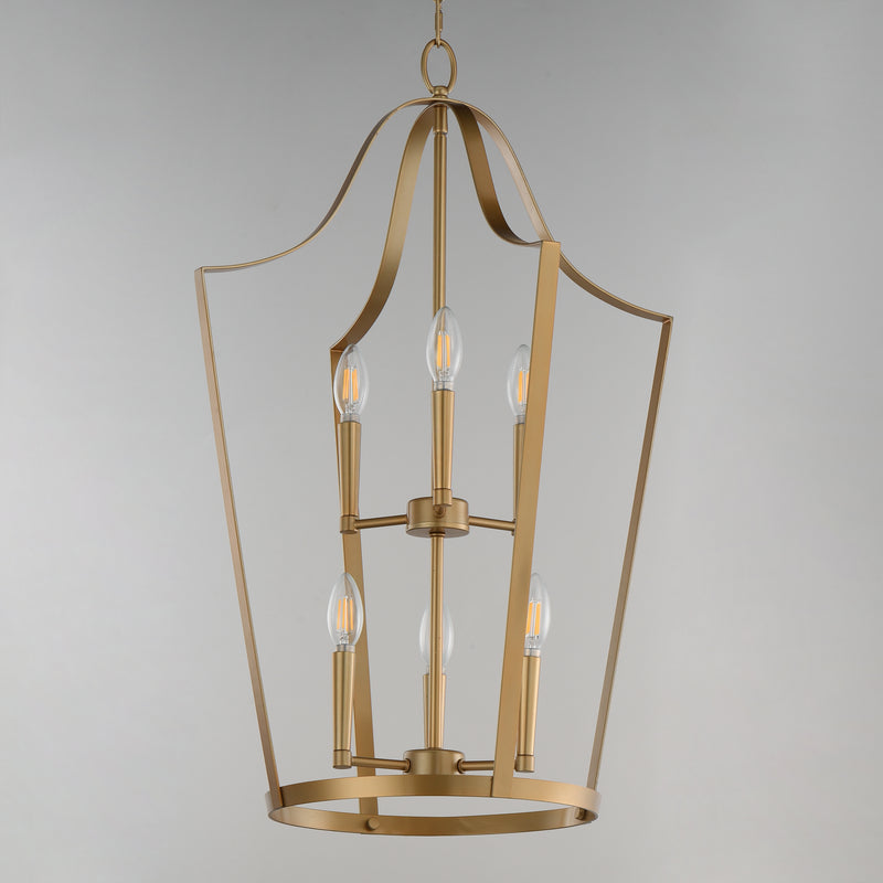 Maxim 10426NAB Arden 6 Light Pendant | Natural Aged Brass