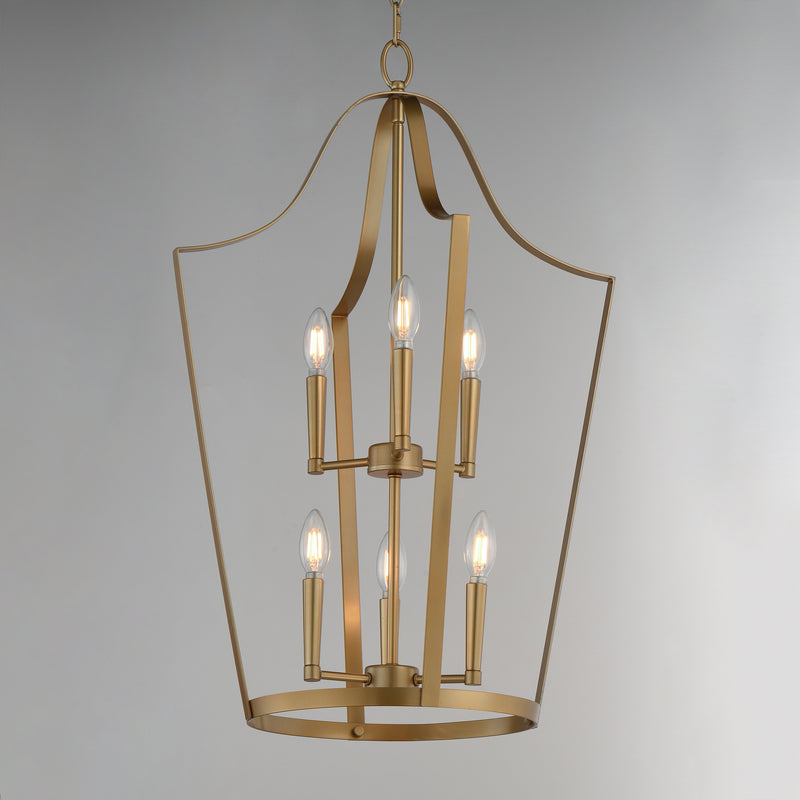 Maxim 10426NAB Arden 6 Light Pendant | Natural Aged Brass