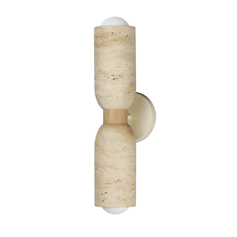 Maxim 10622TVOY Pompeii 2 Light Wall Sconce | Travertine / Oyster