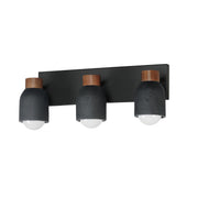 Maxim 10623LVBK Pompeii 3 Light Bath Vanity | Lava / Black