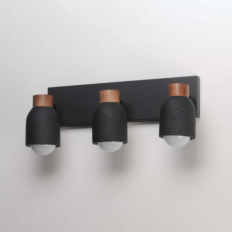 Maxim 10623LVBK Pompeii 3 Light Bath Vanity | Lava / Black