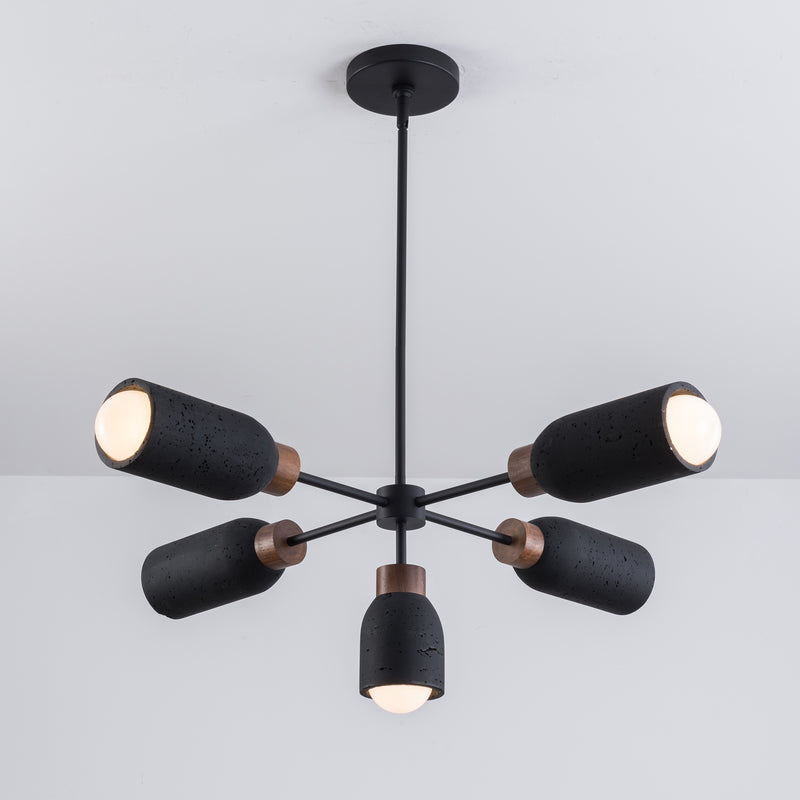 Maxim 10625LVBK Pompeii 5 Light Pendant | Lava / Black