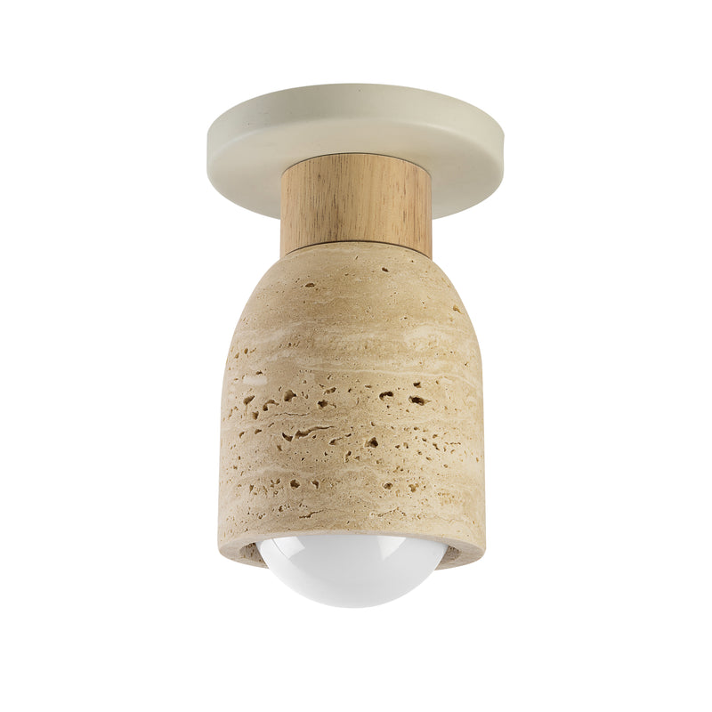 Maxim 10629TVOY Pompeii 1 Light Flush Mount | Travertine / Oyster