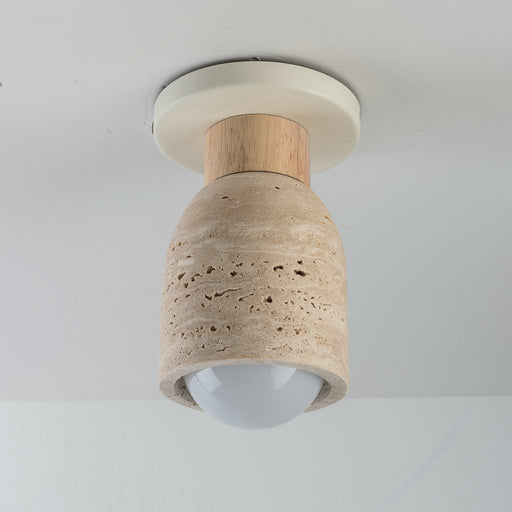Maxim 10629TVOY Pompeii 1 Light Flush Mount | Travertine / Oyster