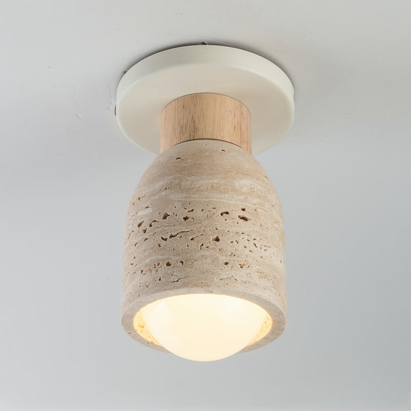Maxim 10629TVOY Pompeii 1 Light Flush Mount | Travertine / Oyster