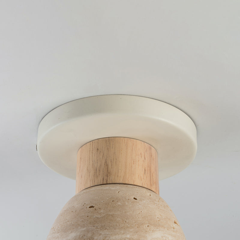 Maxim 10629TVOY Pompeii 1 Light Flush Mount | Travertine / Oyster