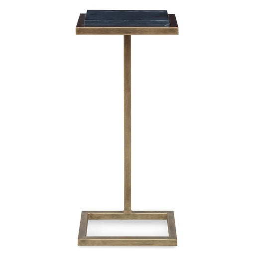 Riva Accent Table | Aged Gold and Black Marble Top (10 in. W x 23 in. H x 8 in. D)