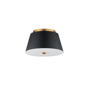 Maxim 10710WTBKNAB Miles 11" LED Flush Mount | Black / Natural Aged Brass