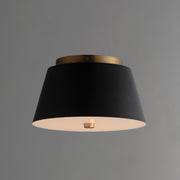 Maxim 10710WTBKNAB Miles 11" LED Flush Mount | Black / Natural Aged Brass