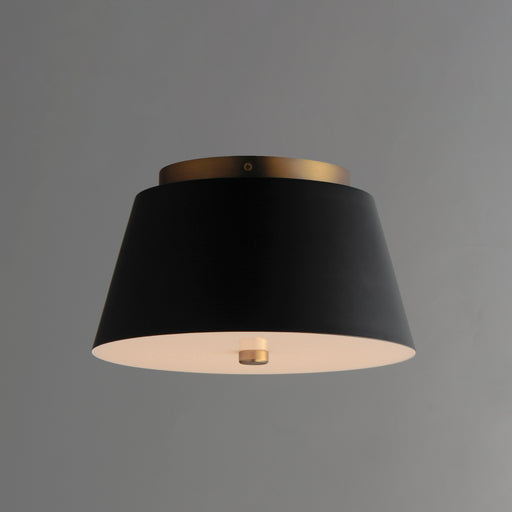 Maxim 10710WTBKNAB Miles 11" LED Flush Mount | Black / Natural Aged Brass
