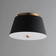 Maxim 10710WTBKNAB Miles 11" LED Flush Mount | Black / Natural Aged Brass
