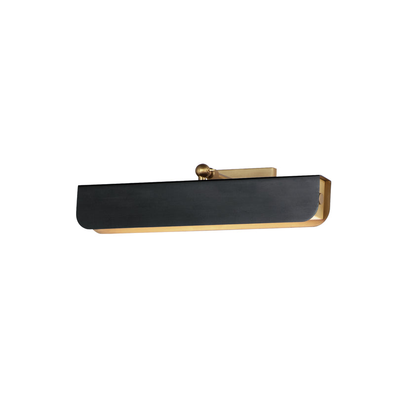 Maxim 10711WTBKNAB Miles 18" Articulating LED Wall Sconce | Black / Natural Aged Brass