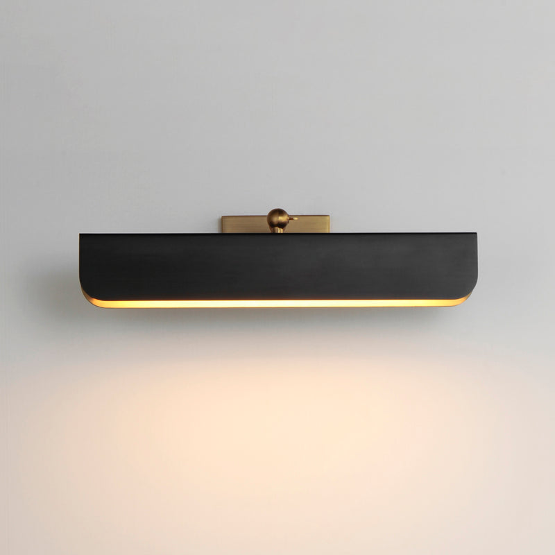 Maxim 10711WTBKNAB Miles 18" Articulating LED Wall Sconce | Black / Natural Aged Brass