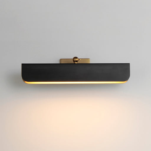 Maxim 10711WTBKNAB Miles 18" Articulating LED Wall Sconce | Black / Natural Aged Brass
