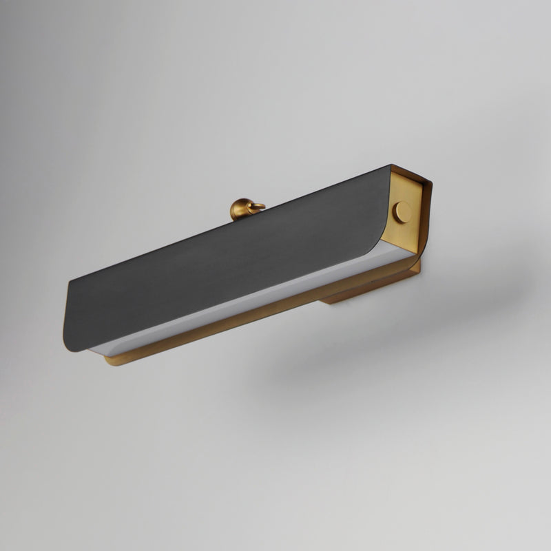 Maxim 10711WTBKNAB Miles 18" Articulating LED Wall Sconce | Black / Natural Aged Brass