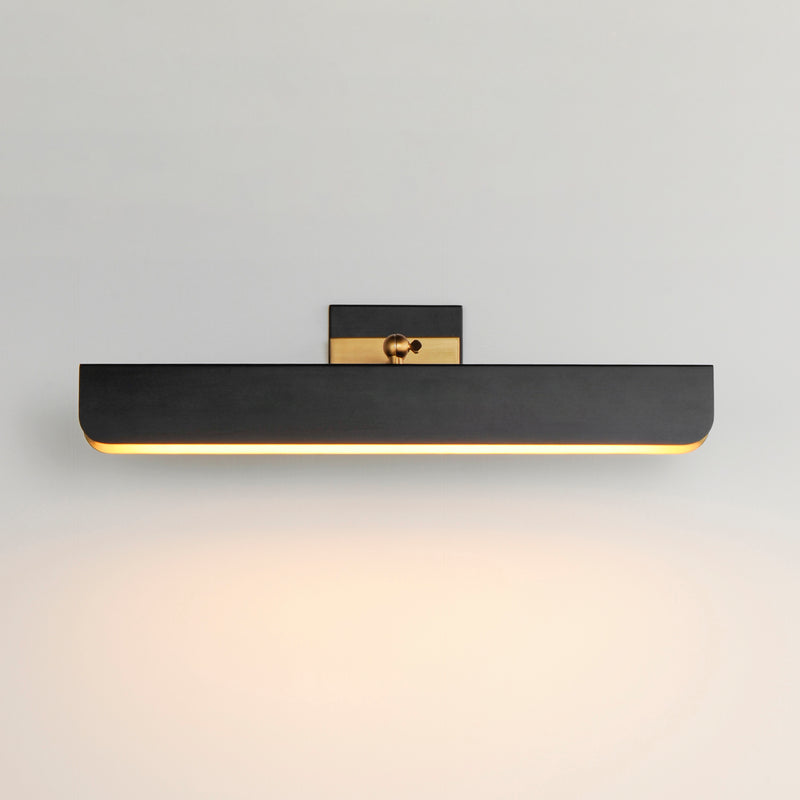 Maxim 10712WTBKNAB Miles 24" Articulating LED Wall Sconce | Black / Natural Aged Brass
