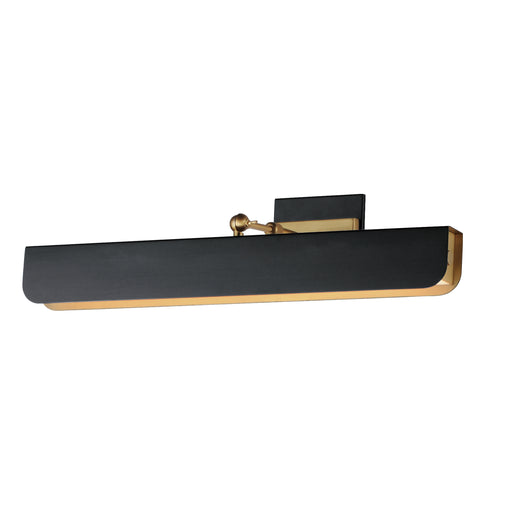 Maxim 10712WTBKNAB Miles 24" Articulating LED Wall Sconce | Black / Natural Aged Brass