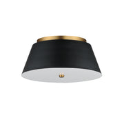 Maxim 10719WTBKNAB Miles 16" LED Flush Mount | Black / Natural Aged Brass