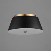 Maxim 10719WTBKNAB Miles 16" LED Flush Mount | Black / Natural Aged Brass