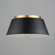 Maxim 10719WTBKNAB Miles 16" LED Flush Mount | Black / Natural Aged Brass
