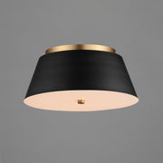 Maxim 10719WTBKNAB Miles 16" LED Flush Mount | Black / Natural Aged Brass