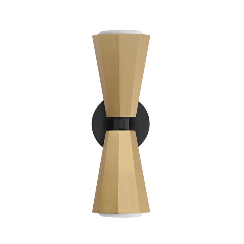 Maxim 10810SWBKAB Rizzo 2 Light Wall Sconce | Black / Antique Brass