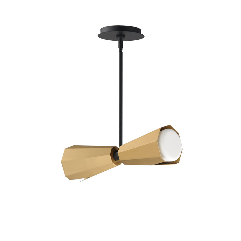 Maxim 10812SWBKAB Rizzo 2 Light Pendant | Black / Antique Brass