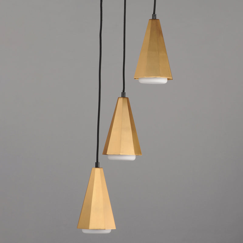 Maxim 10813SWBKAB Rizzo 3 Light Pendant | Black / Antique Brass