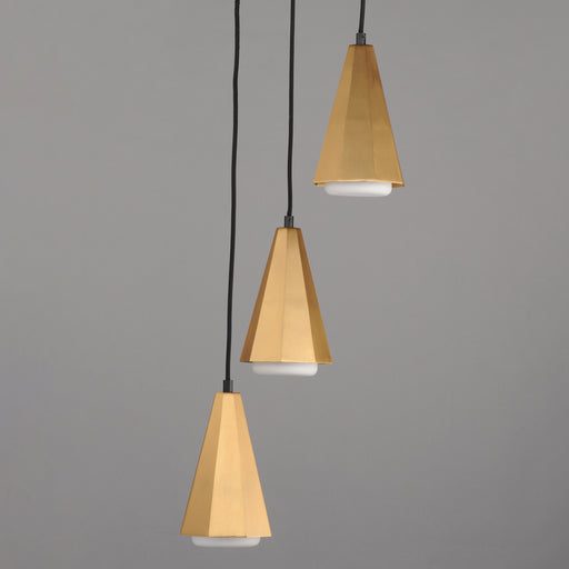 Maxim 10813SWBKAB Rizzo 3 Light Pendant | Black / Antique Brass