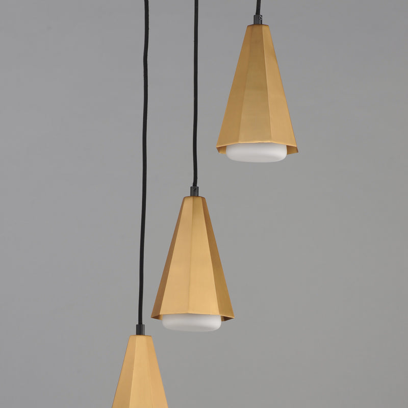Maxim 10813SWBKAB Rizzo 3 Light Pendant | Black / Antique Brass