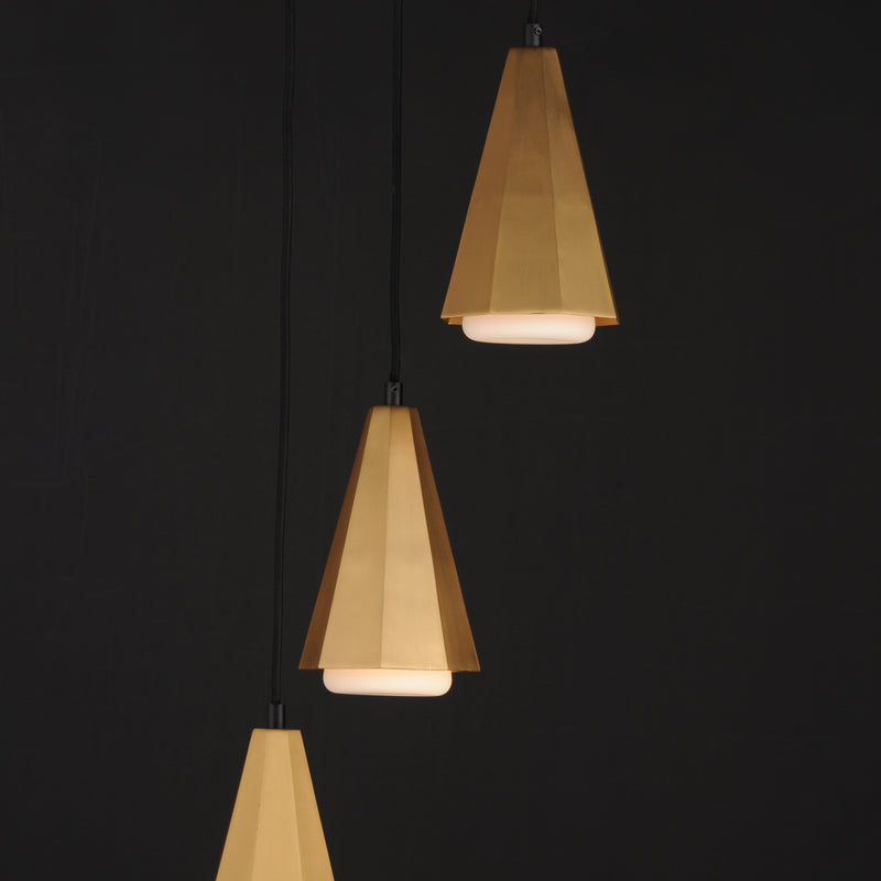 Maxim 10813SWBKAB Rizzo 3 Light Pendant | Black / Antique Brass