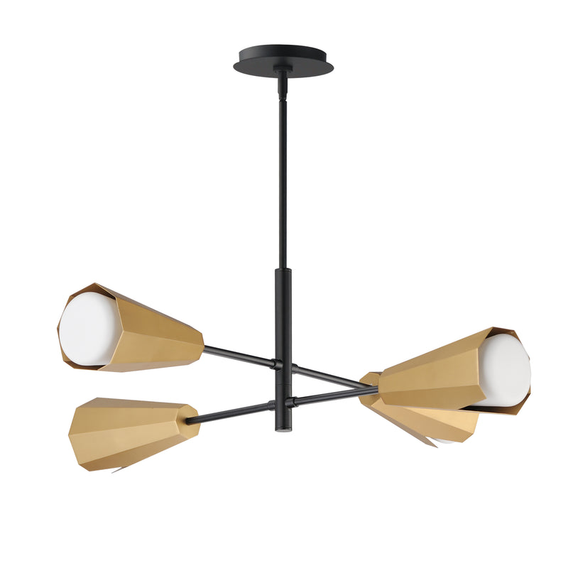 Maxim 10815SWBKAB Rizzo 4 Light Chandelier | Black / Antique Brass
