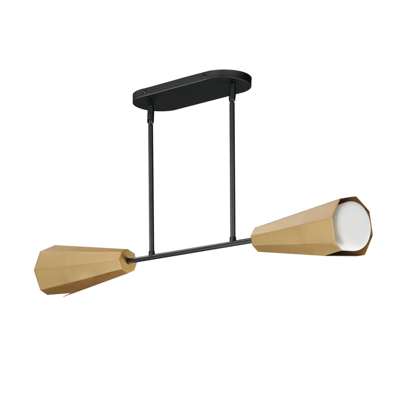 Maxim 10816SWBKAB Rizzo Linear Pendant | Black / Antique Brass
