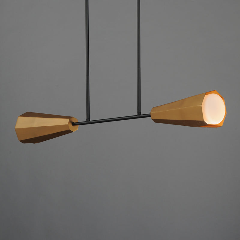 Maxim 10816SWBKAB Rizzo Linear Pendant | Black / Antique Brass