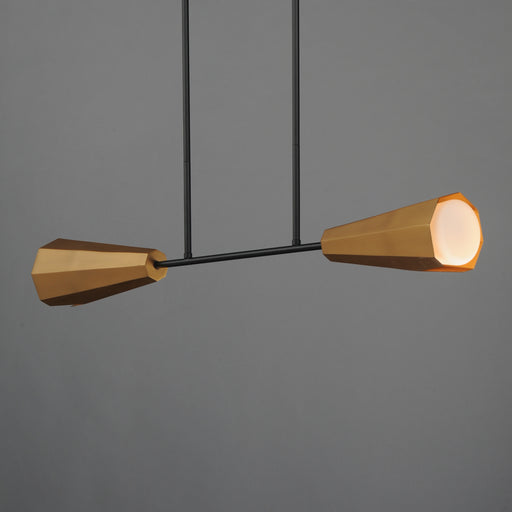 Maxim 10816SWBKAB Rizzo Linear Pendant | Black / Antique Brass