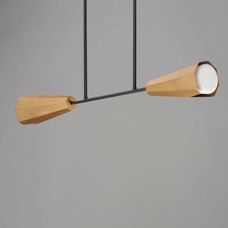 Maxim 10816SWBKAB Rizzo Linear Pendant | Black / Antique Brass