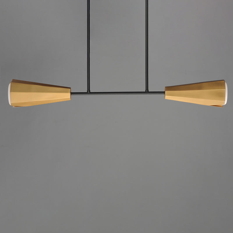 Maxim 10816SWBKAB Rizzo Linear Pendant | Black / Antique Brass