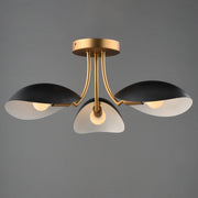 Maxim 10823BKNAB Maris 3 Light Semi Flush | Black / Natural Aged Brass