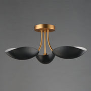 Maxim 10823BKNAB Maris 3 Light Semi Flush | Black / Natural Aged Brass